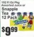 Key Food Assorted Juice or Snapple Tea offer