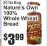 Key Food Nature's Own 100% Whole Wheat Bread offer