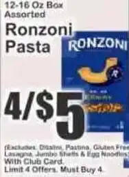 Key Food Ronzoni Pasta offer