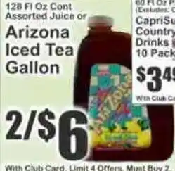 Key Food Arizona Iced Tea Gallon offer