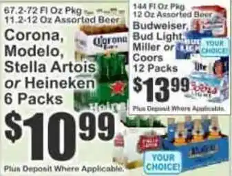 Key Food Corona Modelo, Stella Artois or Heineken offer