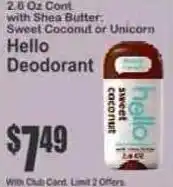 Key Food Hello Deodorant offer