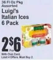 Key Food Luigi's Italian Ices offer
