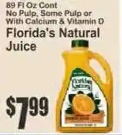 Key Food Florida's Natural Juice offer