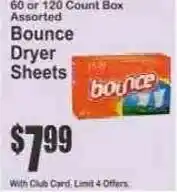 Key Food Bounce dryer sheets offer