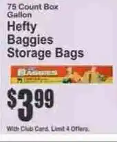 Key Food Hefty baggies storage bags offer
