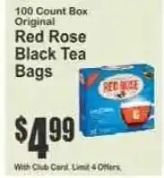 Key Food Red rose black tea bags offer