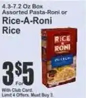 Key Food Assorted Pasta-Roni or Rice-A-Roni rice offer