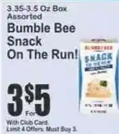 Key Food Bumble Bee Snack On The Run offer