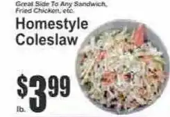 Key Food Homestyle coleslaw offer