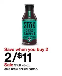 Target SToK 48-oz. cold brew chilled coffee offer