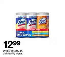 Target Lysol 3-pk. 240-ct. disinfecting wipes offer