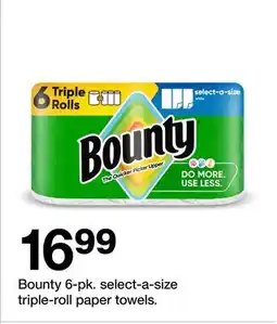 Target BOUNTY 6-pk. select-a-size triple-roll paper towels offer