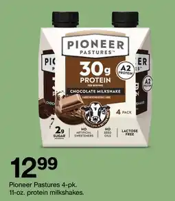 Target Pioneer Pastures 4-pk. 11-oz. protein milkshakes offer