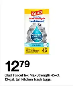 Target Glad ForceFlex MaxStrength 45 ct. 13-gal. tall kitchen trash bags offer