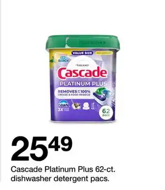 Target Cascade Platinum Plus 62 Ct. Dishwasher Detergent Pacs offer