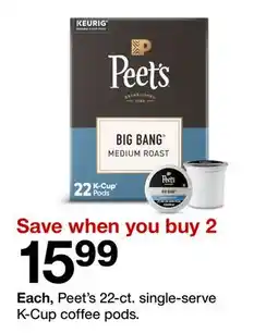 Target Peet's 22-ct. single-serve K-Cup coffee pods offer