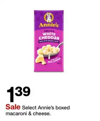 Target Select Annie's boxed macaroni & cheese offer