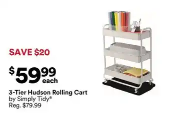 Michaels 3-Tier Hudson Rolling Cart by Simply Tidy offer