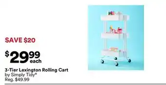 Michaels 3-Tier Lexington Rolling Cart by Simply Tidy offer