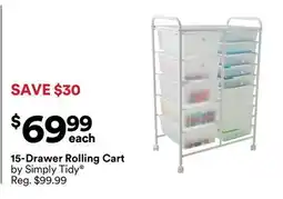 Michaels 15-Drawer Rolling Cart by Simply Tidy offer