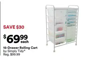 Michaels 15-Drawer Rolling Cart by Simply Tidy offer