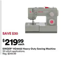 Michaels SINGER HD4452 Heavy-Duty Sewing Machine offer