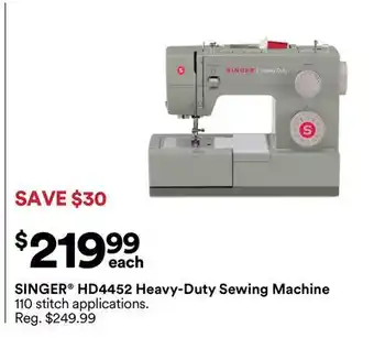 Michaels SINGER HD4452 Heavy-Duty Sewing Machine offer