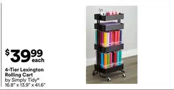 Michaels 4-Tier Lexington Rolling Cart by Simply Tidy offer