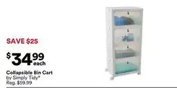 Michaels Collapsible Bin Cart by Simply Tidy offer
