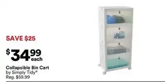 Michaels Collapsible Bin Cart by Simply Tidy offer