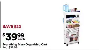 Michaels Everything Mary Organizing Cart offer