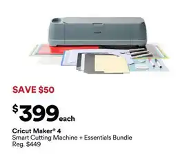 Michaels Cricut Maker 4 Smart Cutting Machine + Essentials Bundle offer