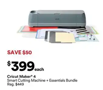Michaels Cricut Maker 4 Smart Cutting Machine + Essentials Bundle offer