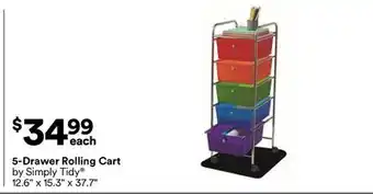 Michaels 5-Drawer Rolling Cart by Simply Tidy offer