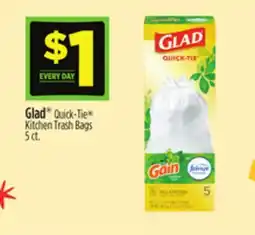 Dollar General Glad Quick-Tie Kitchen Trash Bags offer
