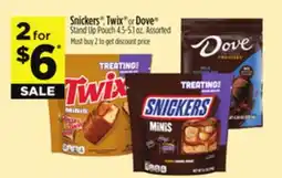 Dollar General Snickers Twix or Dove Stand Up Pouch offer