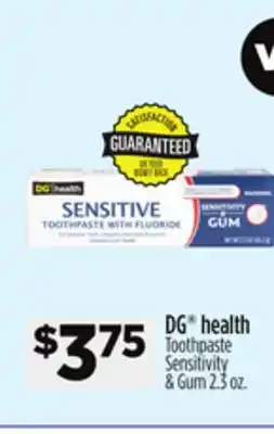 Dollar General DG health Toothpaste Sensitivity & Gum offer