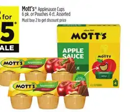 Dollar General Mott's Applesauce Cups 6 pk. or Pouches 4 ct offer