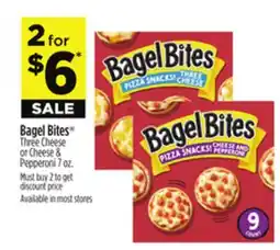 Dollar General Bagel Bites Three Cheese or Cheese & Pepperoni offer