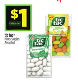 Dollar General tic tac Mints Singles offer