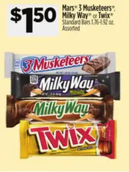 Dollar General Mars 3 Musketeers , Milky Way or Twix Standard Bars offer