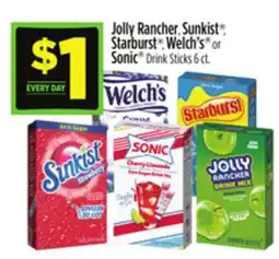 Dollar General Jolly Rancher, Sunkist , Starburst , Welch's or Sonic Drink Sticks offer