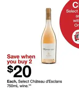 Target Select Château d'Esclans 750mL wine offer