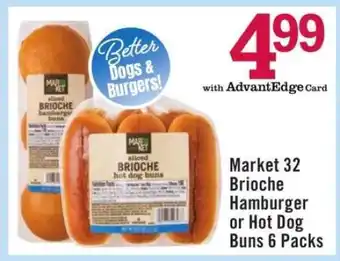 Price Chopper Market 32 Brioche Hamburger or Hot Dog Buns 6 Packs offer
