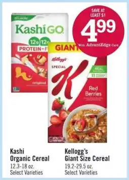 Price Chopper Kellogg's Giant Size Cereal offer