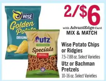 Price Chopper Wise Potato Chips or Ridgies offer