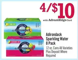 Price Chopper Adirondack Sparkling Water 8 Pack offer