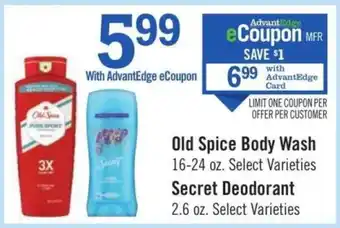Price Chopper Old Spice Body Wash offer
