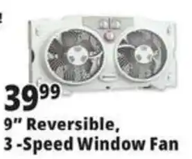 Ocean State Job Lot 9" Reversible, 3-Speed Window Fan offer